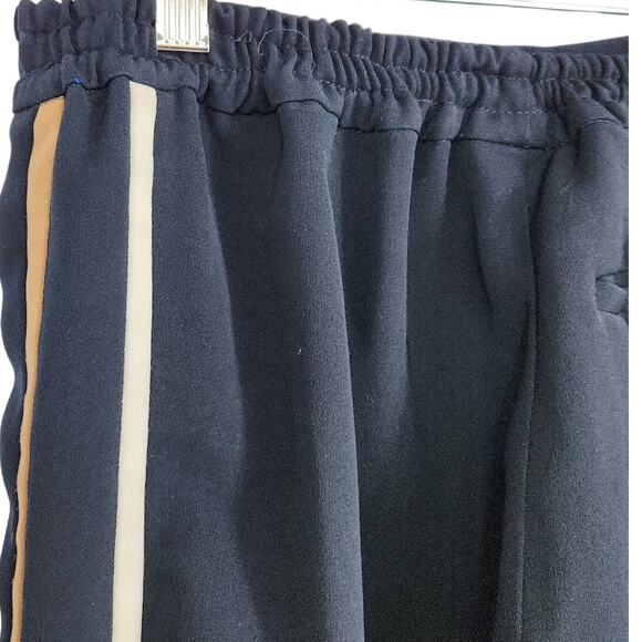 Vince Crepe lightweight Trouser Joggers Knit cuffs Side Stripe Womens Size XS - Picture 6 of 8